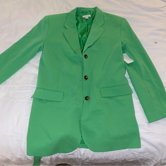 NEW Topshop Belted Blazer in Green with Buttons US size 6 women’s oversized fit - Picture 8 of 16